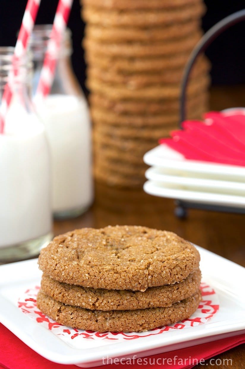 Ginger Toffee Cookies - So full of gingery flavor, with little bursts of toffee throughout. Crackly on the outside and yummy chewy on the inside.