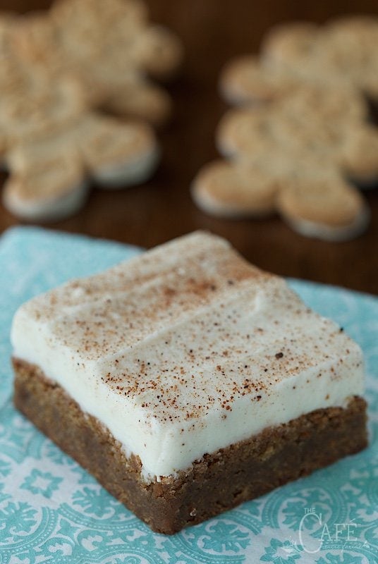Gingerbread Blondies - I've been told that these chewy, indulgent gingerbread-spiced blondies are the best thing I've ever made!