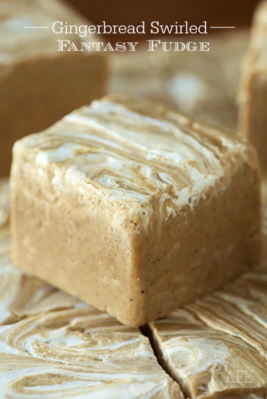 Gingerbread Swirled Fantasy Fudge - perfect for entertaining and gift-giving, this fabulous fudge with gingerbread spices is sure to become a favorite tradition!