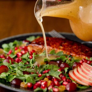 Asian Glazed Salmon Salad - a beautiful. healthy salad. The dressing is transformed to a delicious Asian glaze for the salmon.