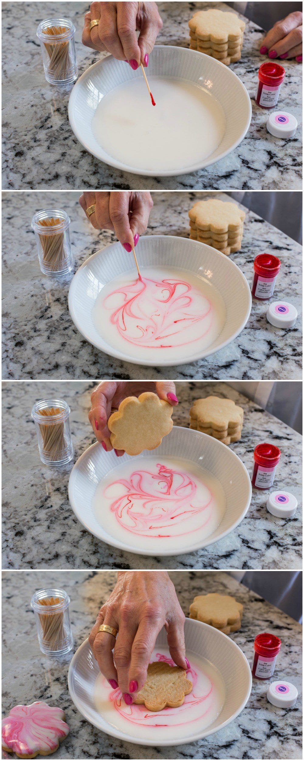 Glazed Shortbread Cutout Cookies - how to glaze the cookies with a gorgeous but super easy technique!