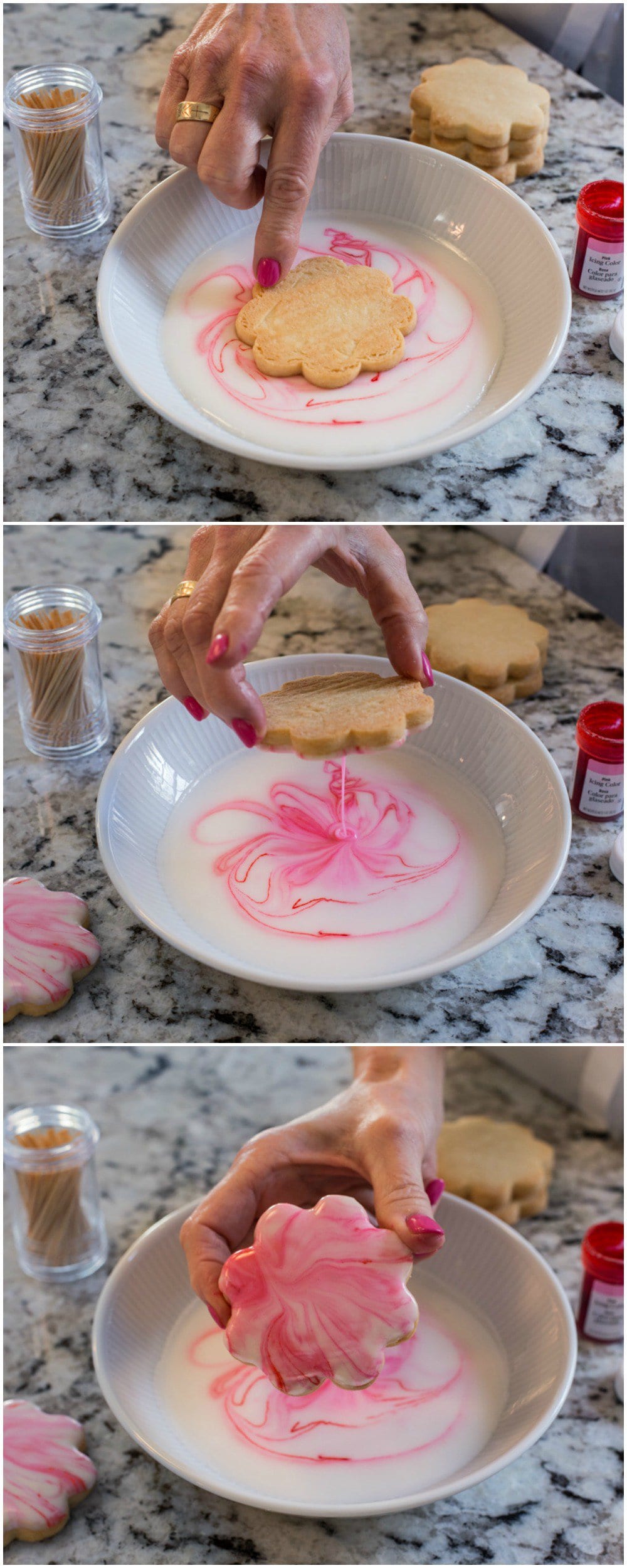 Glazed Shortbread Cutout Cookies - how to glaze the cookies with a gorgeous but super easy technique!