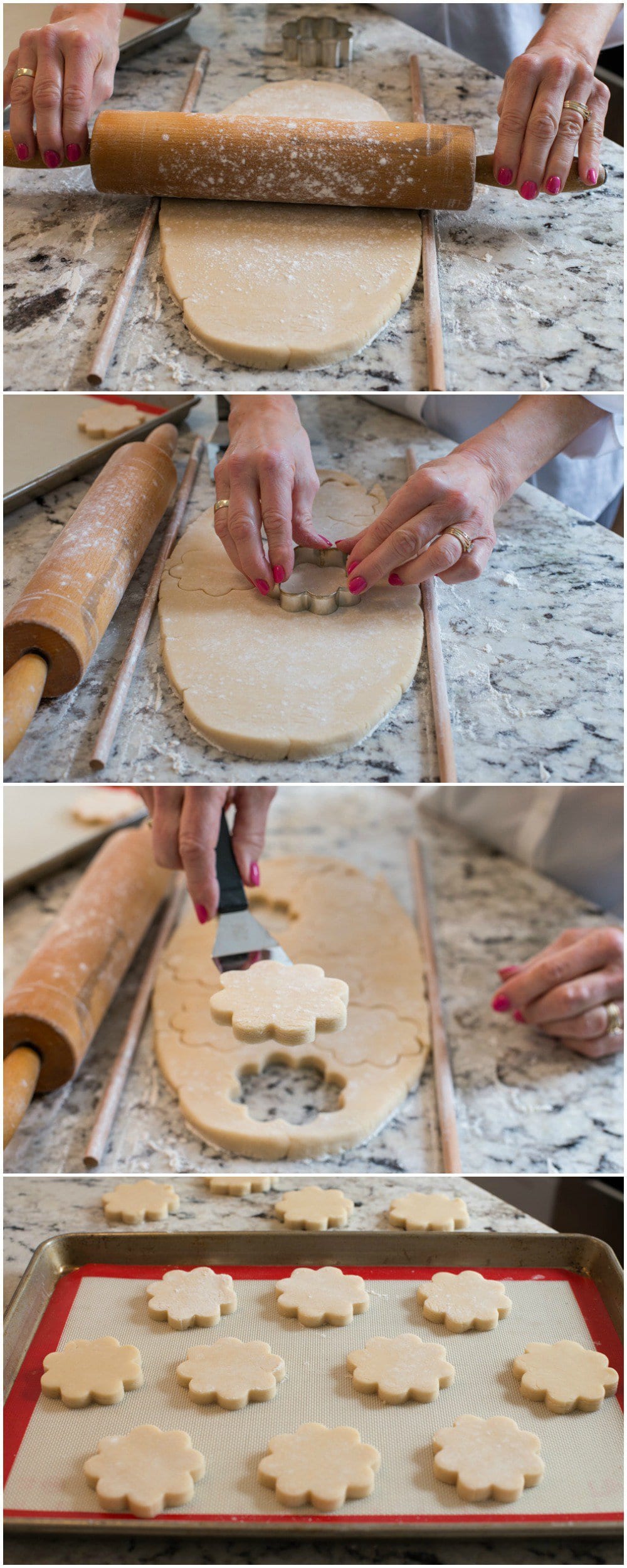 Glazed Shortbread Cutout Cookies - Rolling the Dough