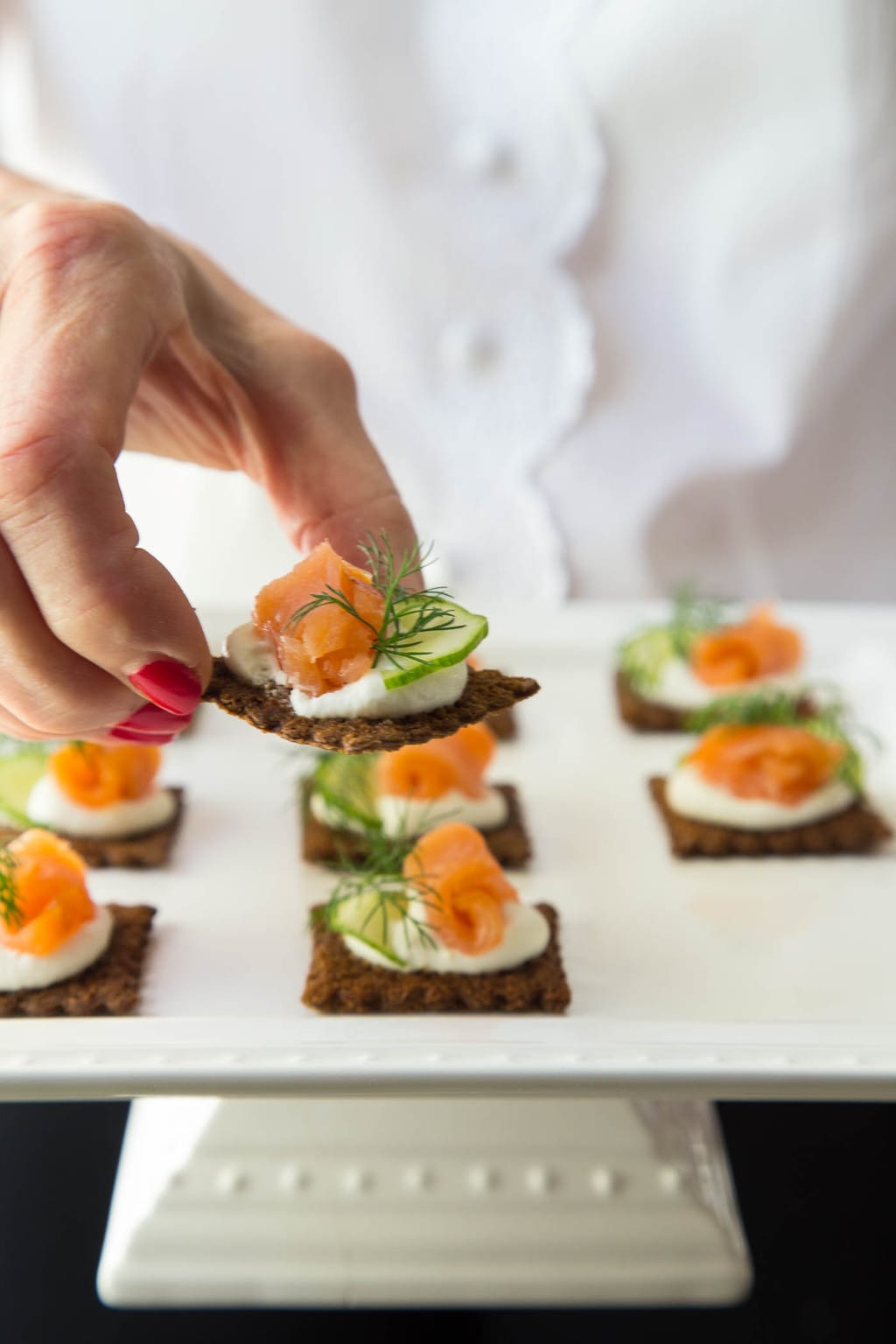 Goat Cheese Mousse and Smoked Salmon Canapés