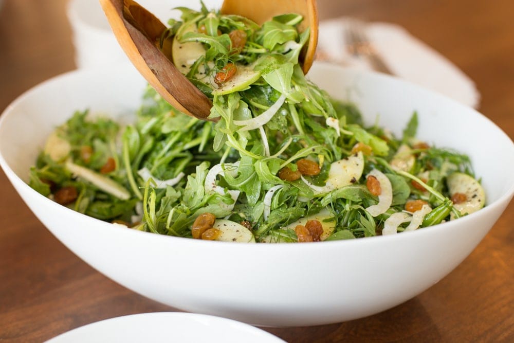 Granny Smith and Fennel Arugula Salad - beautiful and delicious, this seasonal salad is a perfect way to add a fresh touch to all those winter, comfort meals!