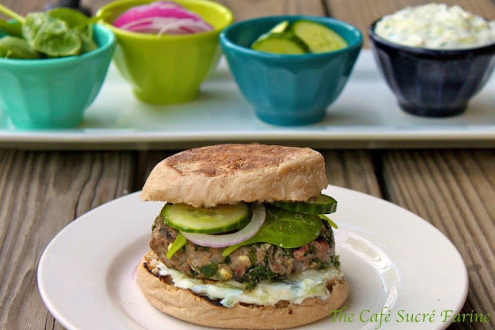 Greek Burgers With Tzatziki Sauce - all your favorite Greek ingredients, all dressed up in a burger!