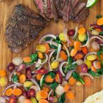 Grilled Mexican Skirt Steak with Rainbow Carrots