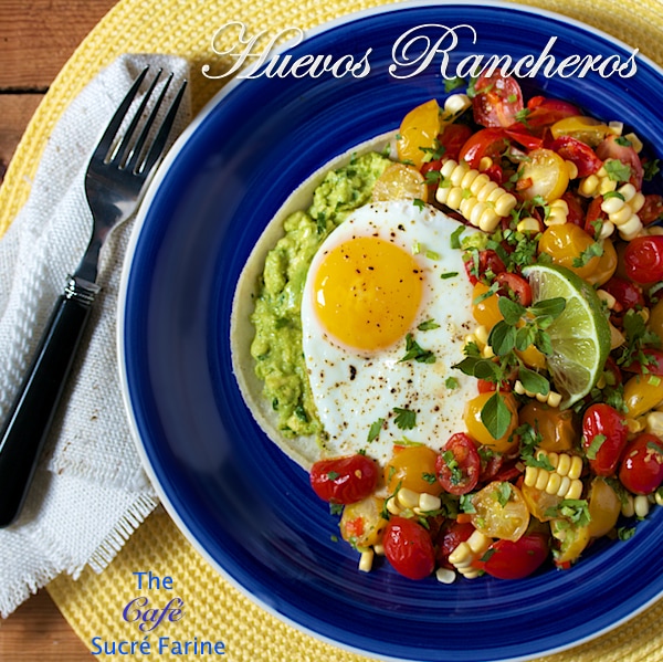 Huevos Rancheros - a healthy and super-delicious take on this classic Southwestern dish, featuring sweet, tender corn, tomatoes and California Avocados.