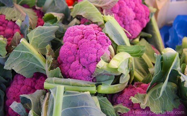 Gorgeous purple cauliflower at a local farmer's market in London.