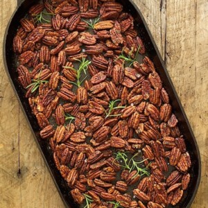 Maple and Rosemary Brown Butter Pecans - oh my gosh, these are addictively delicious!