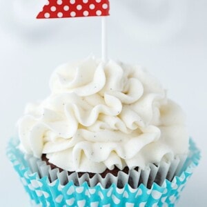 Moist Chocolate Cupcakes with Vanilla Bean Icing - they're not only moist but loaded with great chocolate flavor!