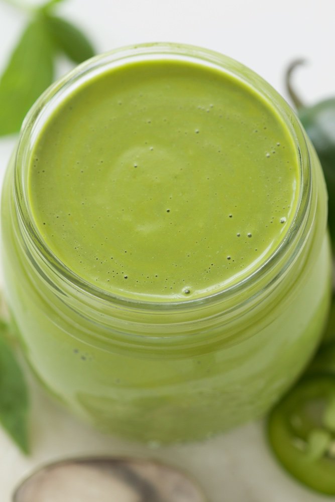 Peruvian Green Sauce - a fresh, vibrant sauce that's delicious drizzled on anything from the grill. Also great on potatoes, rice, drizzled on black beans as a dipping sauce for shrimp.... thecafesucrefarine.com