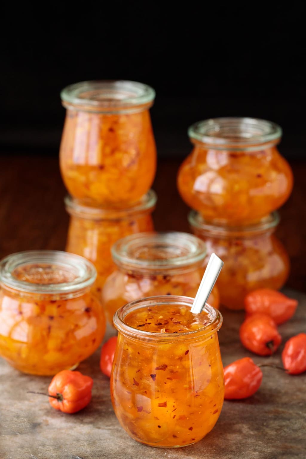 Picture of Pineapple Habanero Pepper Jelly in jars