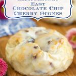 Vertical photo of a Ridiculously Easy Chocolate Chip Cherry Scone.