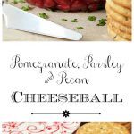 Pomegranate, Parsley and Pecan Cheeseball - light, fresh  and fun - with a smidgen of garlic, a bit of fine lemon zest and lots of fresh herbs. It's gorgeous too and tends to make jaws drop! 