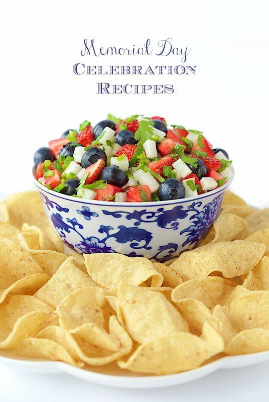 Red, White and Blue Salsa - it's bright, fresh, delicious; and oh so patriotic! thecafesucrefarine.com