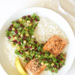 Pan Roasted Salmon with Parsley Pineapple Relish - a healthy delicious dinner that comes together in less than 30 minutes! The relish takes simple salmon to dinner party status!