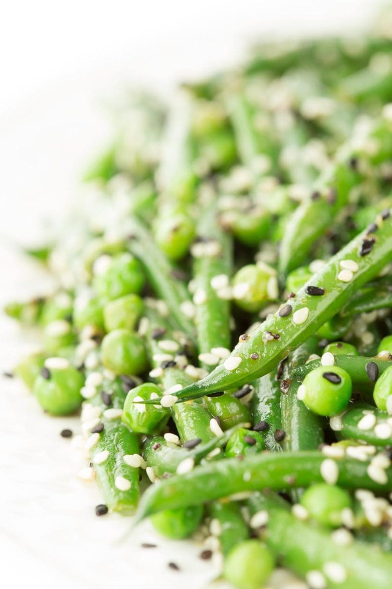 Close up picture of Sesame Ginger Green Bean Salad