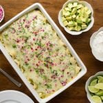 Super Easy Chicken Enchiladas Verde - with a few easy shortcuts, have these delicious enchiladas on your table in less than an hour.