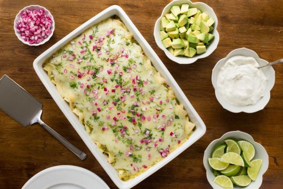 Super Easy Chicken Enchiladas Verde - with a few easy shortcuts, have these delicious enchiladas on your table in less than an hour.