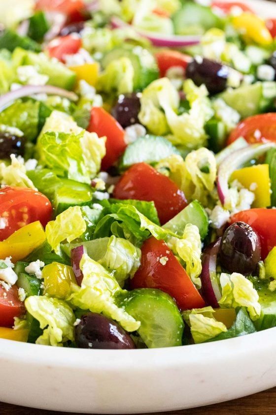 The BEST Greek Salad with Fresh Herb Greek Dressing - The Café Sucre Farine