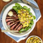 Vertical overhead photo of Perfectly Grilled Steak