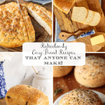 Vertical 4-photo collage of Easy Homemade Bread Anyone Can Make!