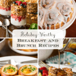 Vertical four-photo collage of Holiday Worthy Breakfast and Bruch Recipes