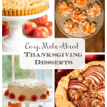 Vertical 4-photo collage of Easy, Make-Ahead Thanksgiving Desserts